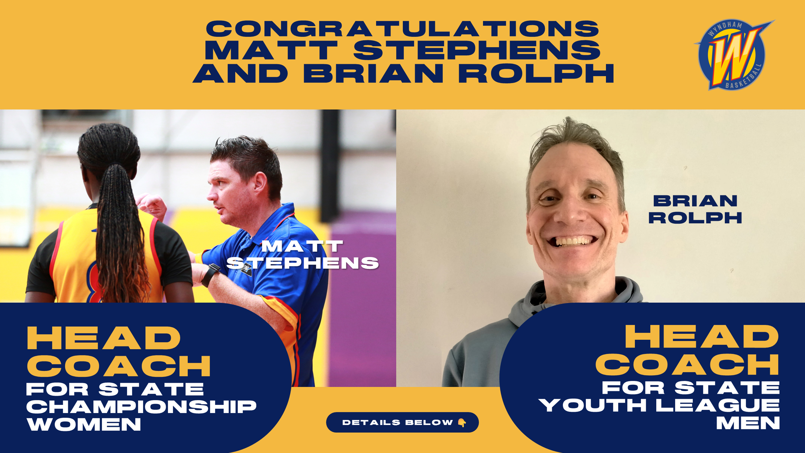 2026 State Championship Women & Youth League Men Coaches announced.